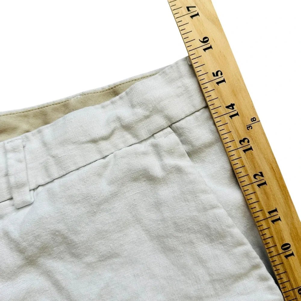 Coastal Banana Republic Linen Chino Shorts 38 Cream Summer Resort Preppy